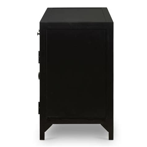 katren industrial matte black metal brass box media cabinet|Katren Industrial Loft Black Metal Clear Tempered .